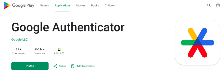 installing Google Authenticator application